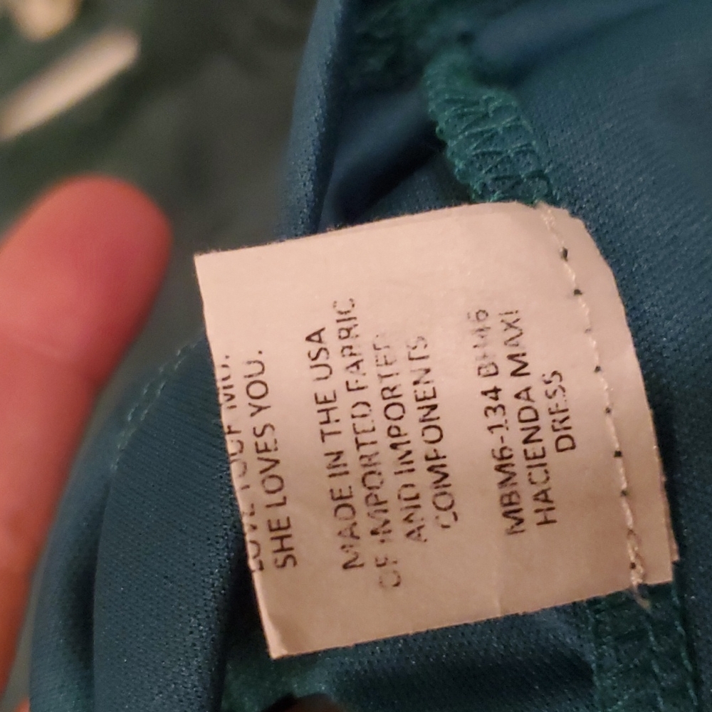 Hacienda maxi dress green side slits - Picture 5 of 5